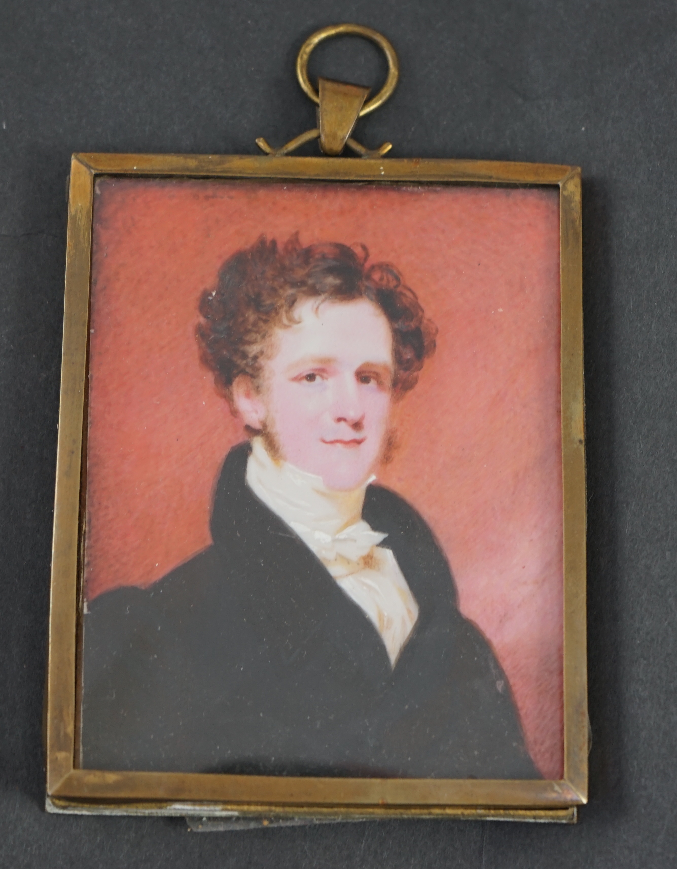 Sir William John Newton (1785-1869), Portrait miniature of The Reverend John Moore Holsen (1794-1864), watercolour on ivory, 8.8 x 6.8cm. CITES Submission reference VVK92G7D